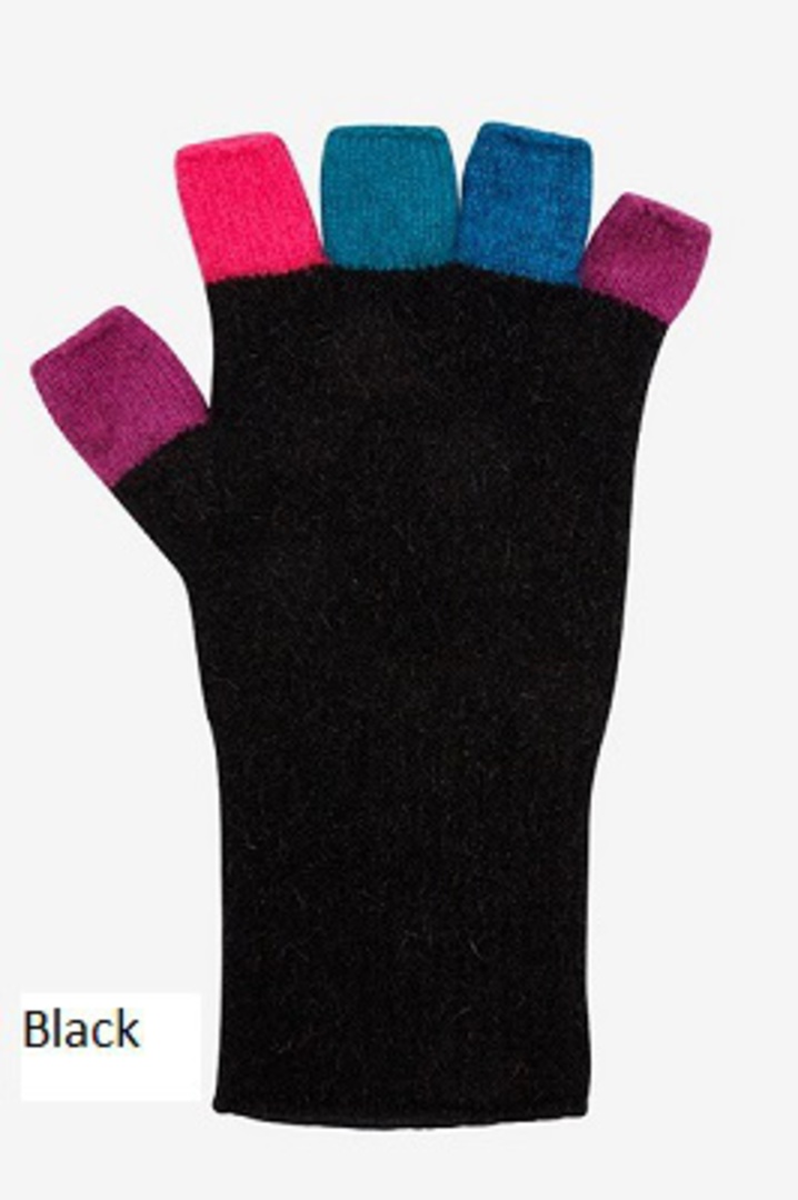 Merino Possum Multicolour Womens Fingerless Glove image 2